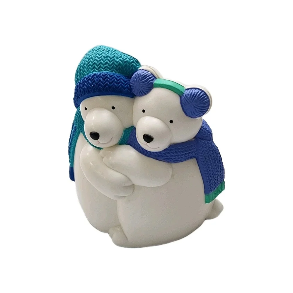 Rare Vintage Avon Polar Bear 4in Baking Soda Holder white blue